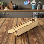 صندوق تخزين خشبي أنيق بغطاء منزلق هدايا خشبية صغيرة 5 سم × 20 سم × 5 سم
