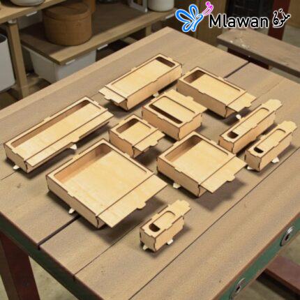 Wooden box sliding lid