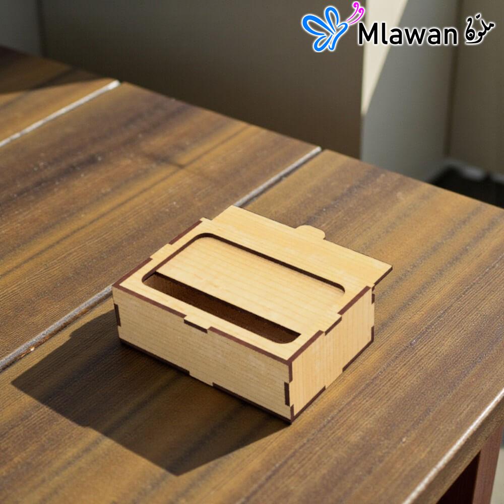 4897-5 (4) Wooden box sliding lid storage craft essential.