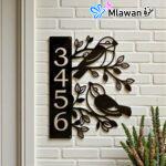 Personalized Bird Branch House Sign Custom Address Plaque Enhances Curb Appeal