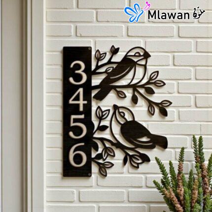 Personalized Bird Branch House Sign Custom Address Plaque Enhances Curb Appeal
