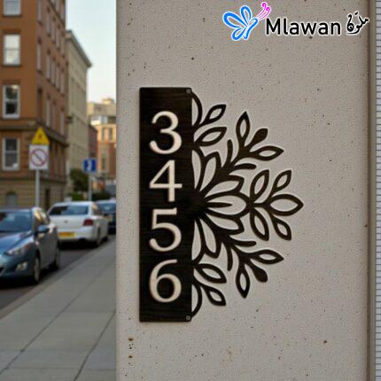 Modern house number plaque