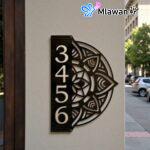 Personalized Acrylic House Number Sign Mandala Design modern door number