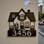 Modern Acrylic House Number Sign - Custom Address Plaque.