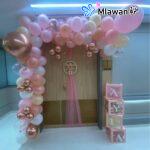 Welcome Baby Girl Hospital Room Decoration Balloon Arch Sign Dubai American Hospital