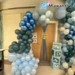 Blue baby balloon arch