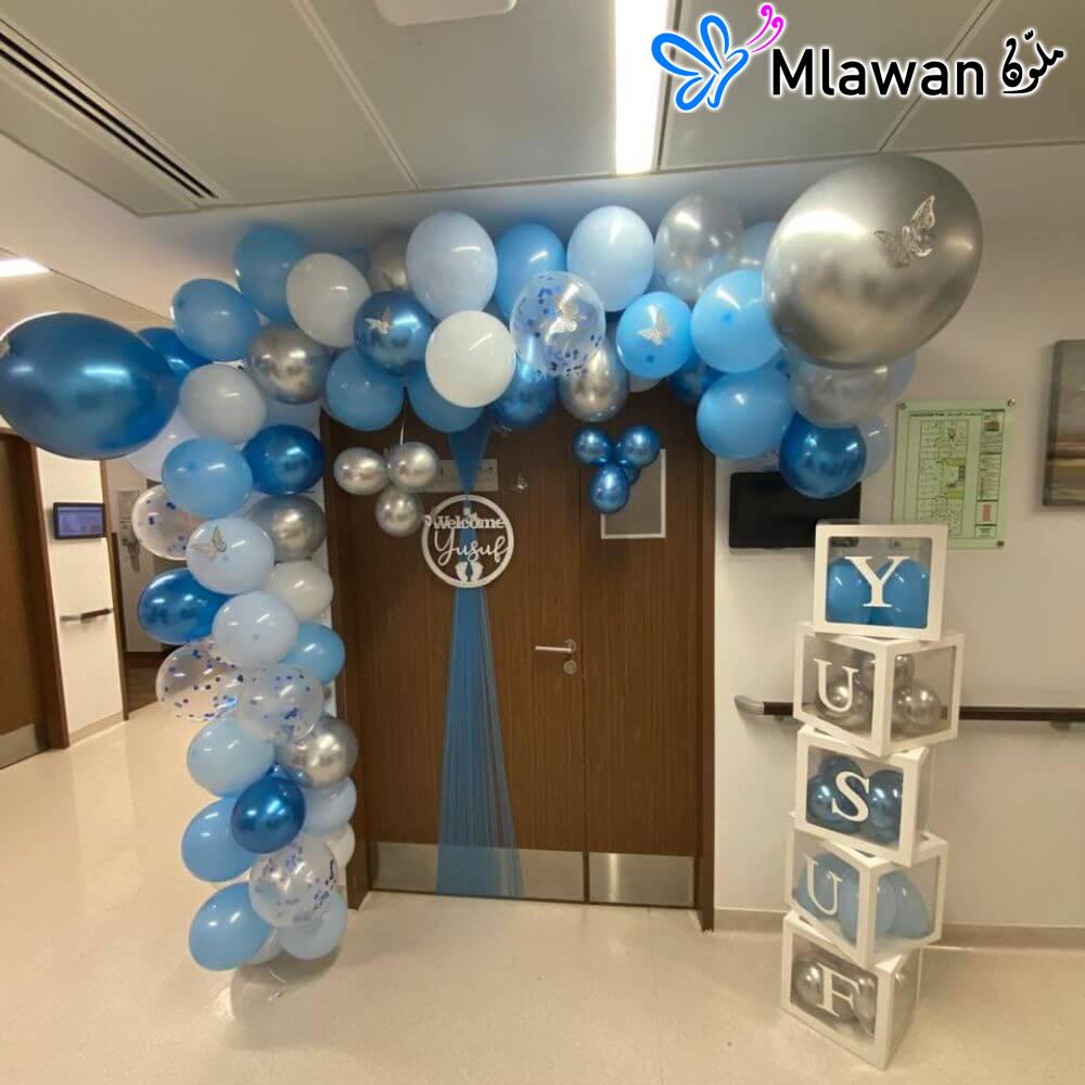 4911 (1) Welcome Baby Stylish Hospital Room Balloon Arch