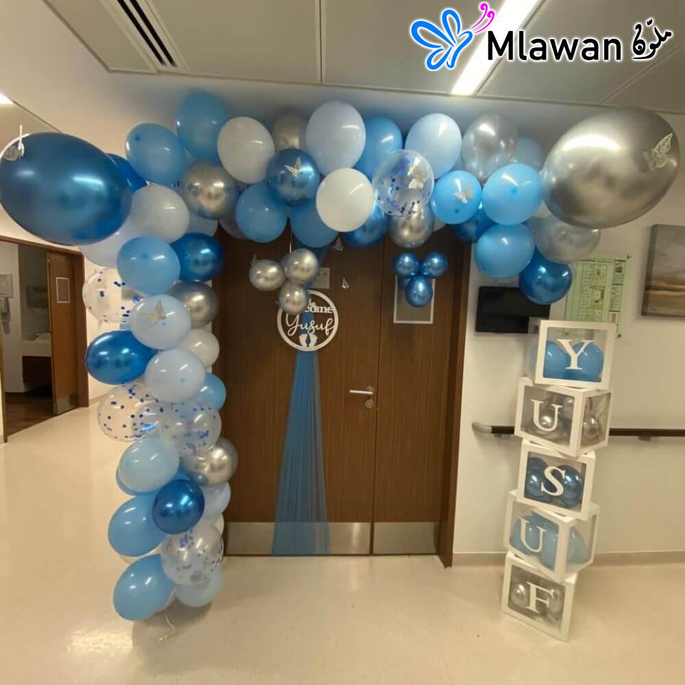 Welcome Baby Sharjah - Balloon Arch Hospital Room Decoration