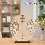 Rotating Wooden Perpetual Desk Calendar Enhances Home Office Decor