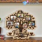 Personalized Family Tree Photo Frame decorCustom wooden family tree frameWooden Personalized Family Tree wall decor