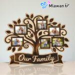 شجرة عائلة خشبية مخصصة - Personalized Family Tree Photo Frame Wall Decor Custom Wooden Family Tree
