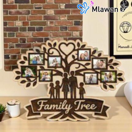 Personalized Wooden Family TreeWooden Family Tree- with Photo FramesCustom Family Tree- Wall DecorPersonalized Family Tree- Picture Frame