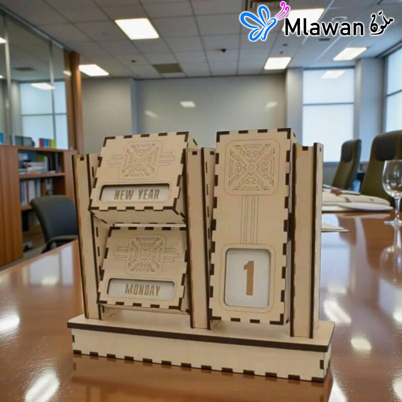 تقويم خشبي أنيق دائمتقويم خشبي هدية فريدةتقويم مكتب منزلي أنيق