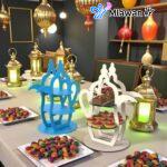 Ramadan dessert stand Eid sweets tray tiered server.