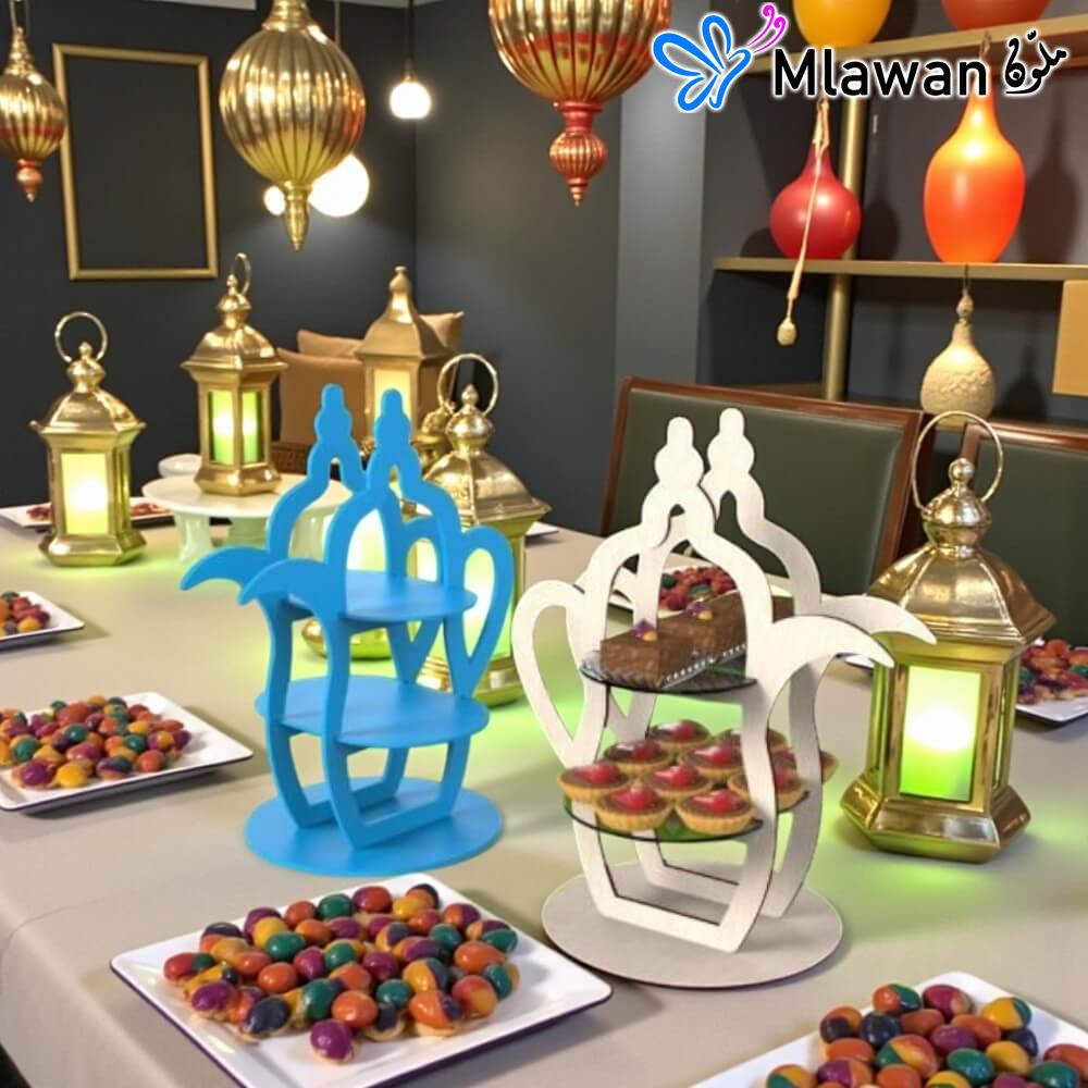 4929 (2) Ramadan dessert stand Eid sweets tray tiered server.