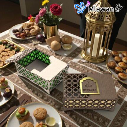 Eid Mubarak Wooden Gift Box.Ramadan Islamic patterned keepsake.
