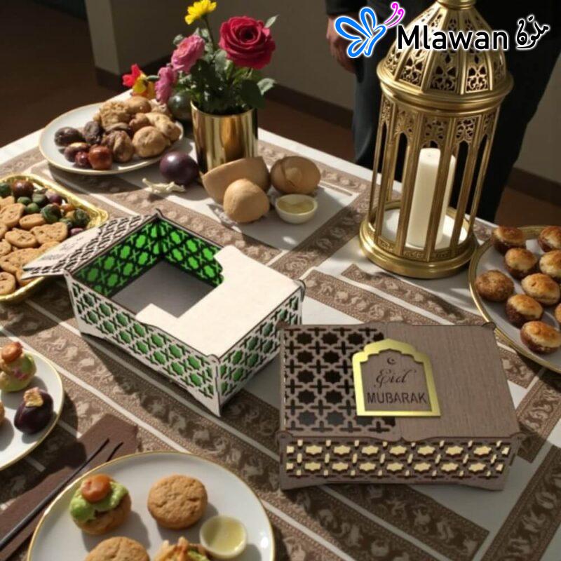 Eid Mubarak Wooden Gift Box.Ramadan Islamic patterned keepsake.