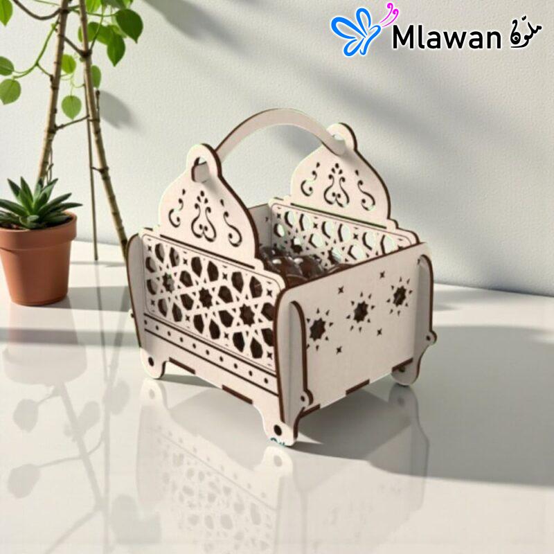 Ramadan wooden gift basket Islamic design