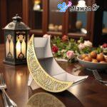 Ramadan Eid moon tray dates nuts dry fruits.