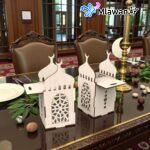 Ramadan Mubarak wooden mosque box decor.