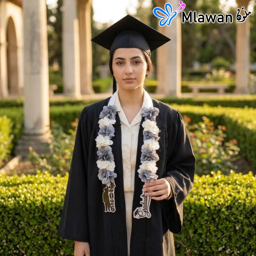 4946 (1) Personalized floral graduation stole class of 2026