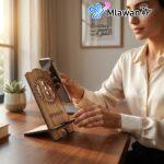 Personalized wooden phone stand
