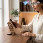 Personalized wooden phone stand with custom name