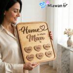 Home Is Where Mom Is Personalized Wooden Sign Gift