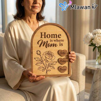 Personalized Mom wooden plaque