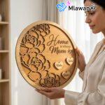 Personalized wooden plaque Home Is Where Mom Is