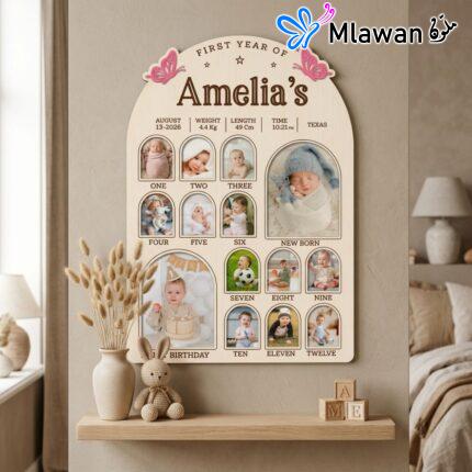 Baby's First Year Photo Plaque