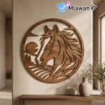 Wooden Horse Head Landscape
