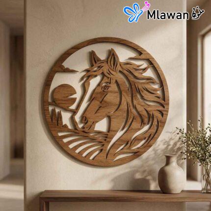 Wooden Horse Head Landscape
