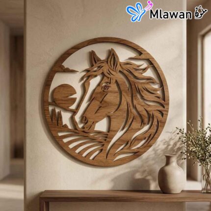 Wooden Horse Head Landscape