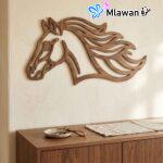 Elegant wooden horse head wall art modern statement piece