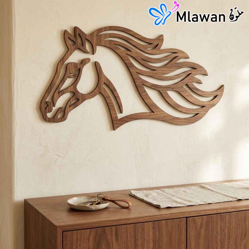 Elegant wooden horse head wall art modern statement piece