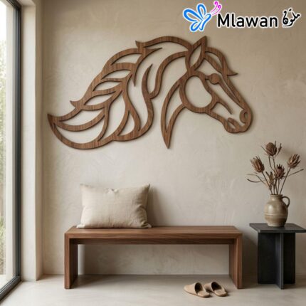 Geometric Wood Horse Art