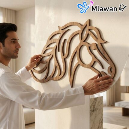 Geometric wood horse head wall art modern decor