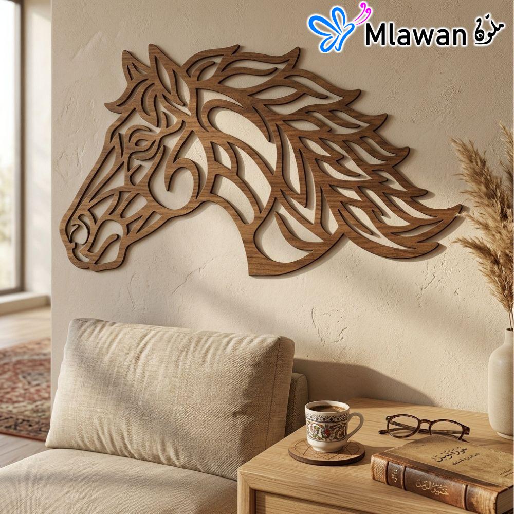 4959 (2) Rustic wooden horse head wall art elegant dynamic charm.