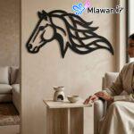 Elegant wood horse wall art for luxury home decor.