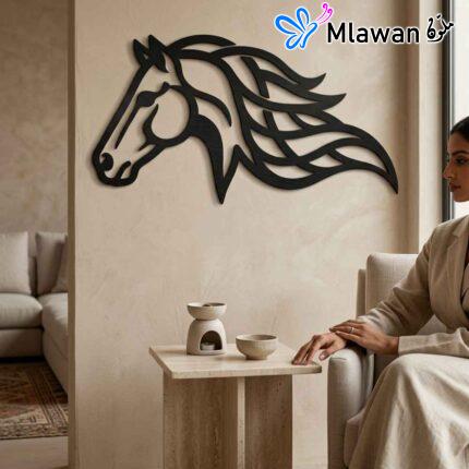 Elegant wood horse wall art for luxury home decor.