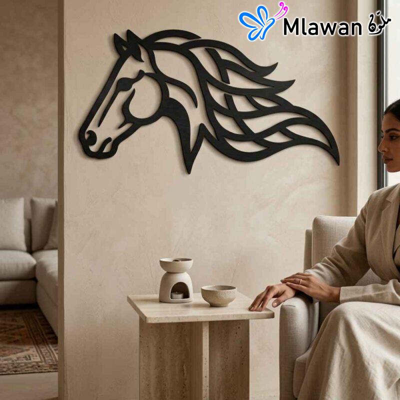 Elegant wood horse wall art for luxury home decor.