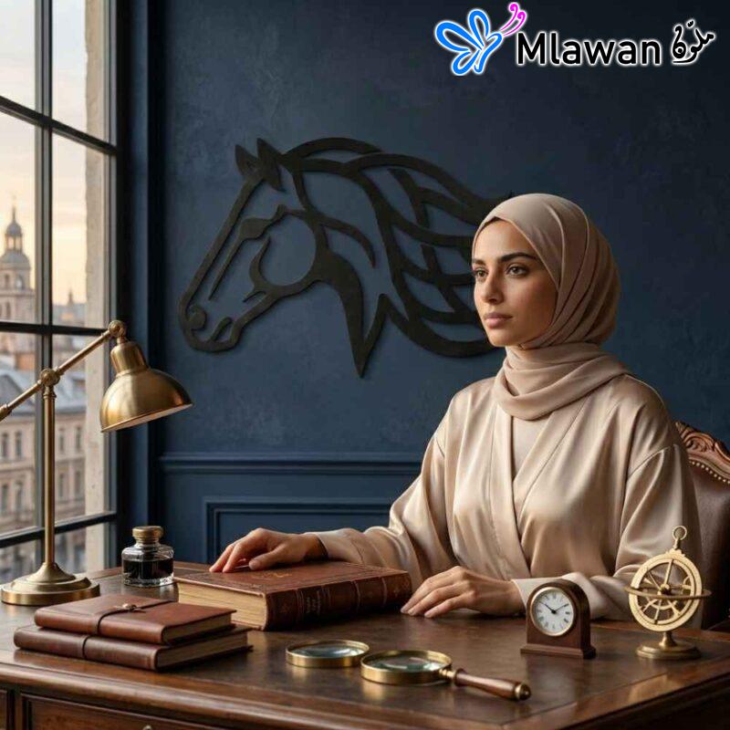Elegant wood horse art