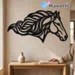 Elegant wooden horse head wall art decor