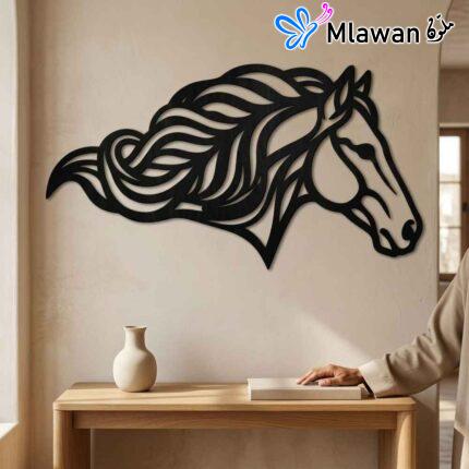 Elegant wooden horse head wall art decor