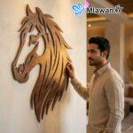 Wooden horse head wall art