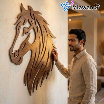 Wooden horse head wall art