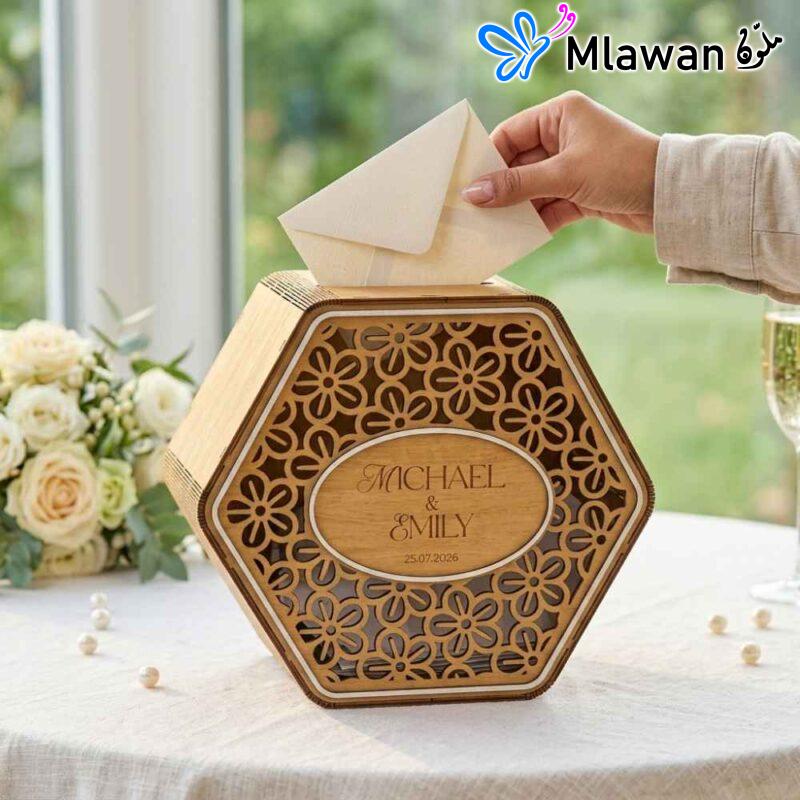 Personalized Hexagonal Wedding Card Box