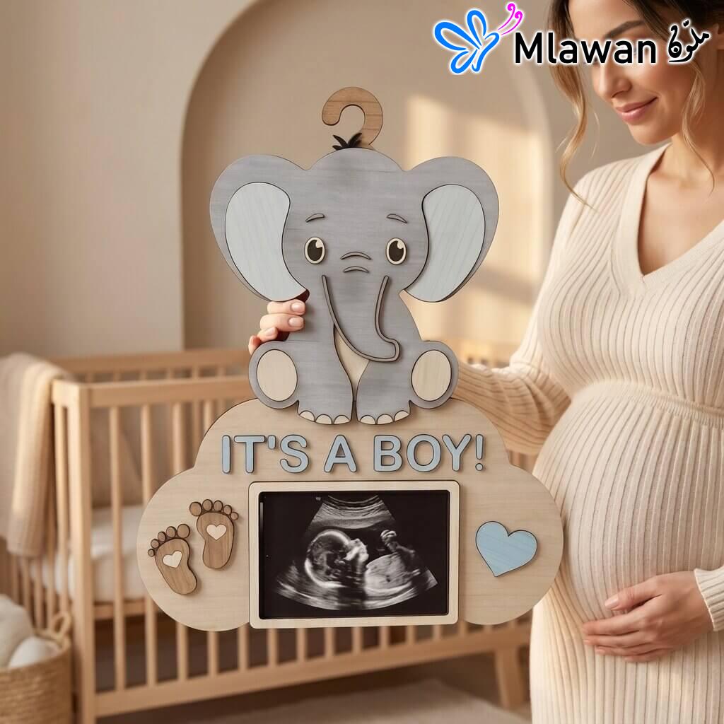 Baby elephant ultrasound photo frame room decor