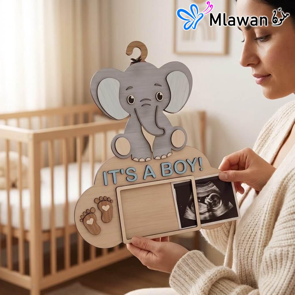 Baby elephant cloud ultrasound frame
